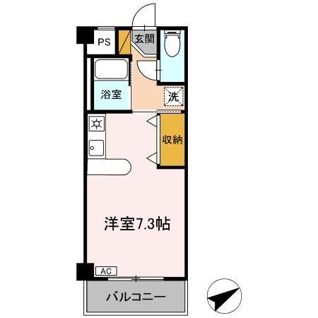 ハイムカメリア(ワンルーム/3階)の間取り写真