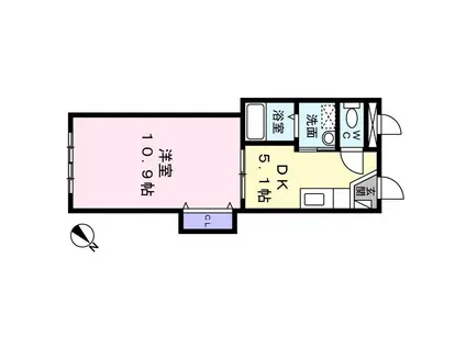 スワローハウス(1DK/3階)の間取り写真