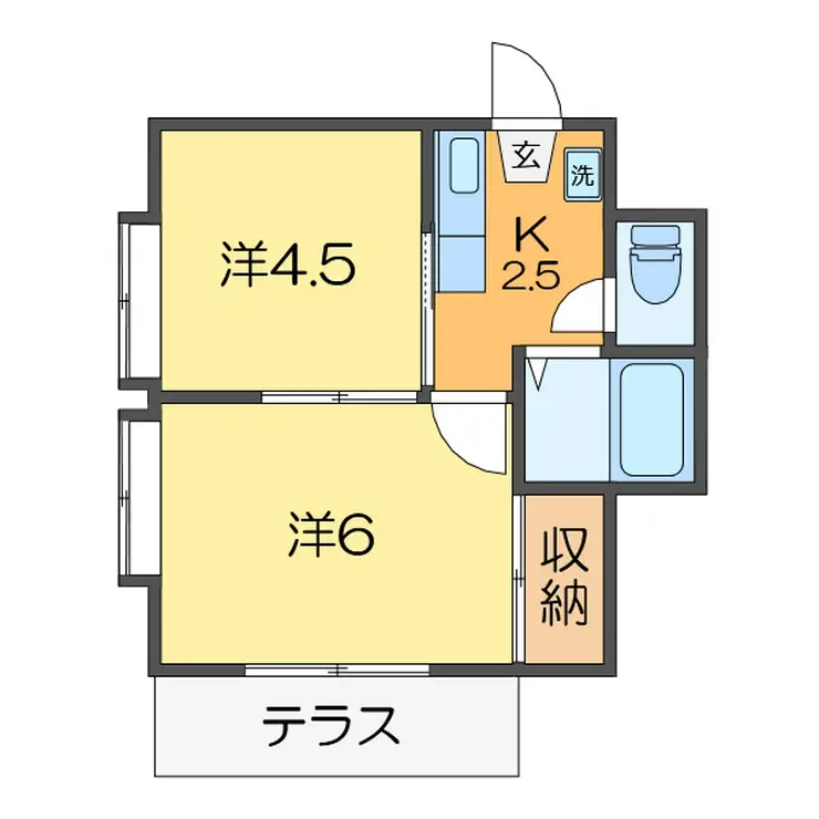シャルルカツマタB 1階階 間取り