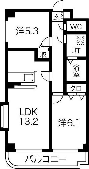 プリミエール井戸田(2LDK/3階)の間取り写真