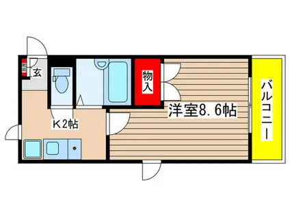 プリミエール焼山(1K/2階)の間取り写真