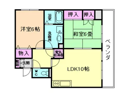 アルバート箕面 参・五番館(2LDK/2階)の間取り写真
