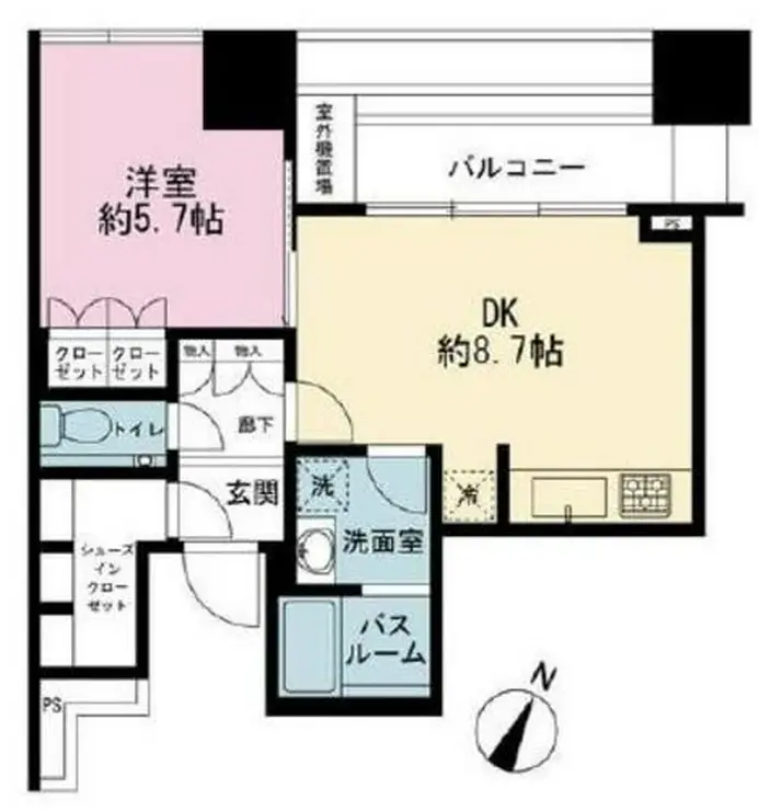 プレミストタワー白金高輪 7階階 間取り