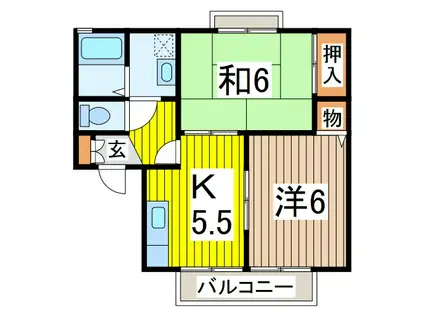 セジュールエメロード(2K/1階)の間取り写真