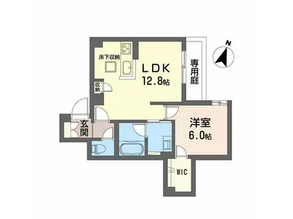 BALLOONFLOWER イースト(1LDK/1階)の間取り写真