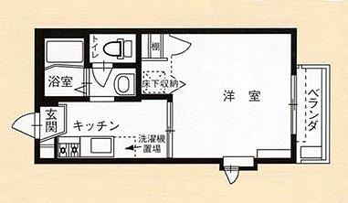 DIエーデルB棟(1K/2階)の間取り写真