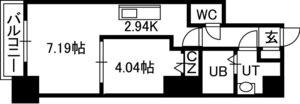 PRIME URBAN札幌医大前(1LDK/4階)の間取り写真