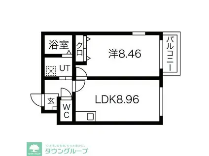 カムフォート登戸III(1LDK/5階)の間取り写真