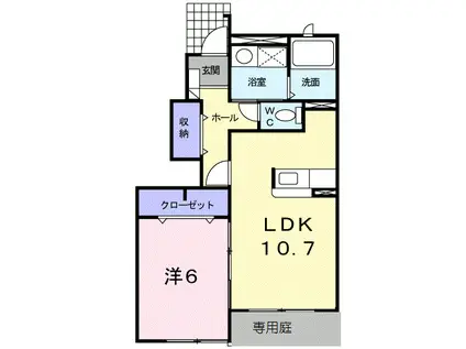 ビサンレジデンスII(1LDK/1階)の間取り写真