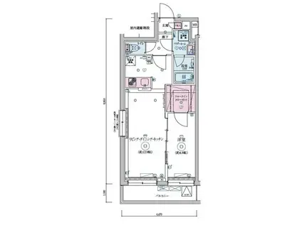 リヴシティ恵比寿(1LDK/3階)の間取り写真