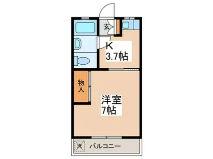 TKコーポラス(1K/1階)の間取り写真