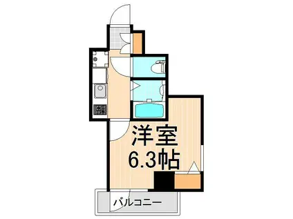 レーヴ・アデル・千住新橋(1K/8階)の間取り写真