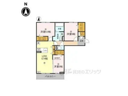 近鉄奈良線 新大宮駅 徒歩18分 3階建 築1年(3LDK/2階)の間取り写真