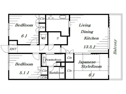 藤和ライブタウン新検見川(3LDK/1階)の間取り写真