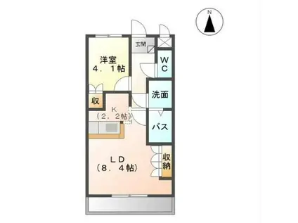 モア・ヴィーナス(1LDK/1階)の間取り写真