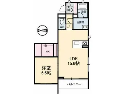 シャーメゾンステージ新山口駅前 A棟(1LDK/2階)の間取り写真