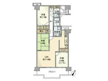 ソフィア所沢(3LDK/2階)の間取り写真