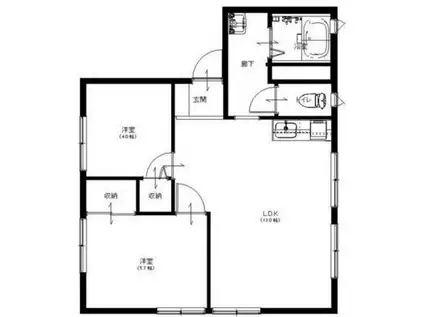 フレグランスこかわ A棟(2LDK/1階)の間取り写真