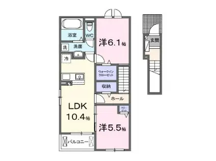 リヴィエール清武 II(2LDK/2階)の間取り写真