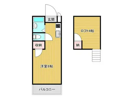 アトリウム津福本町(ワンルーム/2階)の間取り写真
