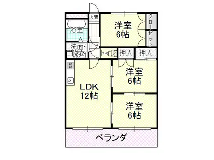 ルミエール・ミツダ(3LDK/3階)の間取り写真