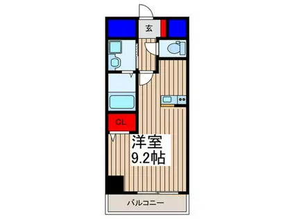 イルマーレ(ワンルーム/1階)の間取り写真