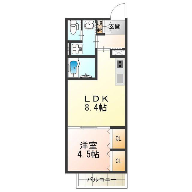 ROYALRESIDENCE住吉沢之町PARTI(1LDK/3階)の間取り写真