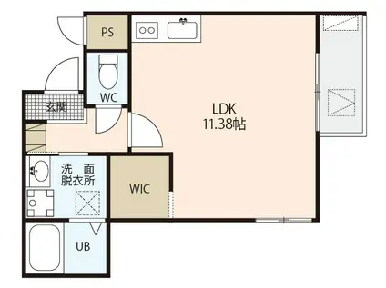 ESPERANZA青崎(1K/2階)の間取り写真