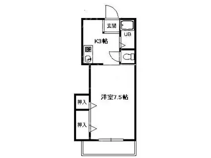 アドミラブール(1K/2階)の間取り写真