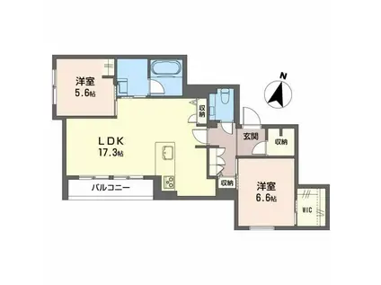 シャーメゾン笹和(2LDK/2階)の間取り写真