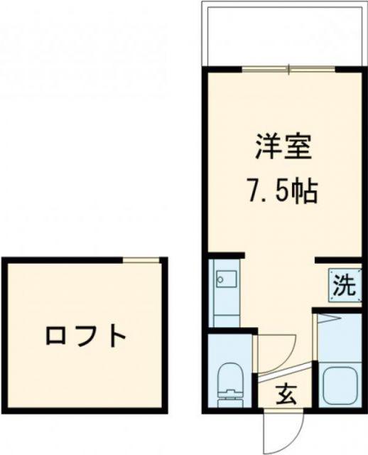 BRAVAS昭和(1K/2階)の間取り写真