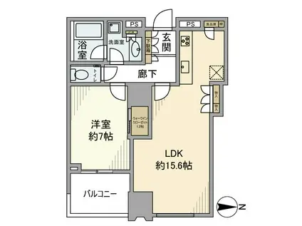 シティタワーズ豊洲ザ・ツイン サウス(1LDK/5階)の間取り写真