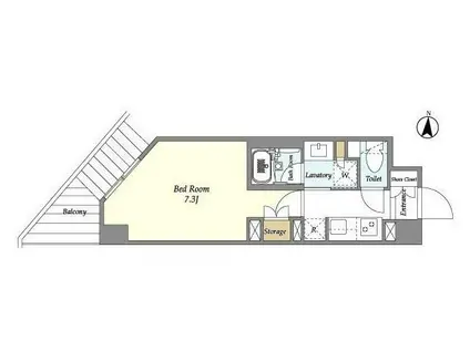 エクセレントセンタービル(1K/6階)の間取り写真