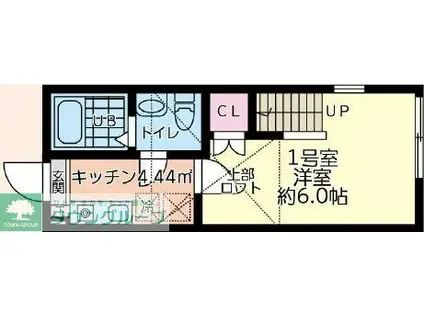 シティハイツ高幡不動(1K/2階)の間取り写真