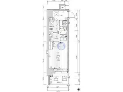 エストゥルース京都(1K/5階)の間取り写真