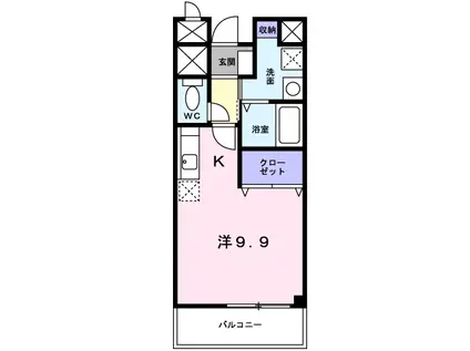 コンフォルターブルII(ワンルーム/3階)の間取り写真