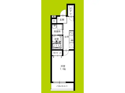 フジパレス尼崎東難波I番館(1K/3階)の間取り写真