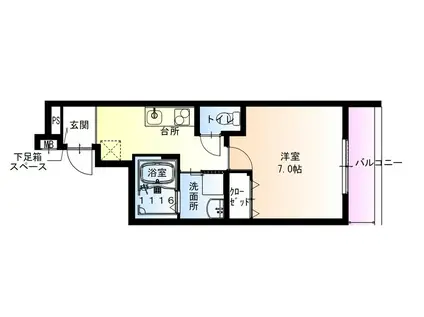 フジパレス弥刀駅北II番館(1K/3階)の間取り写真
