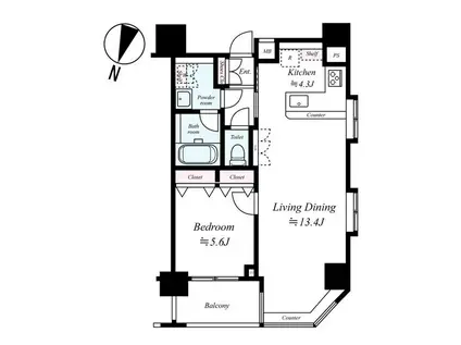 AXAS XEBEC秋葉原(1LDK/10階)の間取り写真