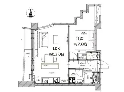 ピエタテール(1LDK/2階)の間取り写真