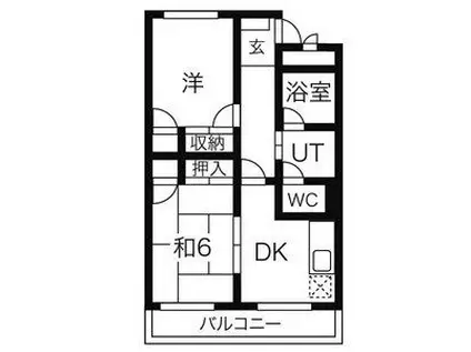 TDマンションPAULOWNIA(2DK/3階)の間取り写真