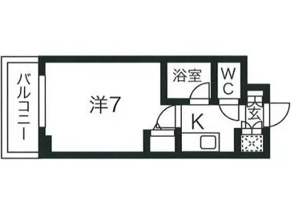 スパシエ八王子クレストタワー(1K/13階)の間取り写真