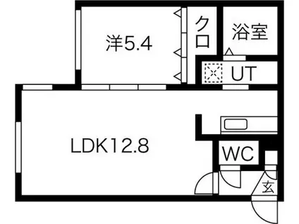 ゴールドメゾン美園-66(1LDK/4階)の間取り写真