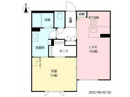 FELISEED妻ヶ丘 A(1LDK/1階)の間取り写真