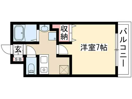 キャノンピア鶴舞(1K/7階)の間取り写真