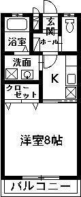 フィールドVII(1K/1階)の間取り写真