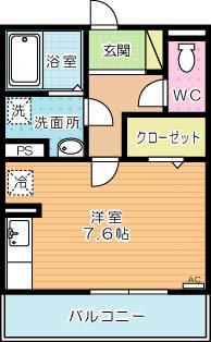 トレス城野館(ワンルーム/3階)の間取り写真