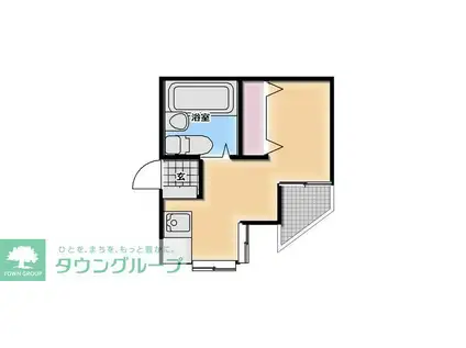 リエス若葉(ワンルーム/2階)の間取り写真