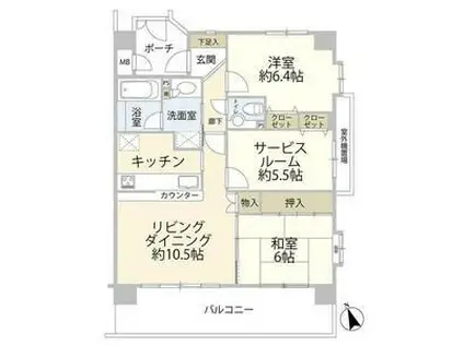 ダイアパレス茅ケ崎浜之郷(2SLDK/2階)の間取り写真