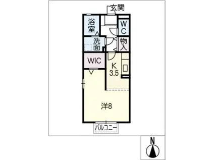 ラ フォーレ幸心A(ワンルーム/1階)の間取り写真